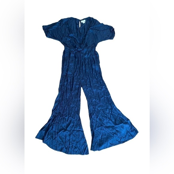 Anthropologie Maeve Jacqueline Jacquard Romper Jumpsuit Navy Blue Size Small - Picture 4 of 13